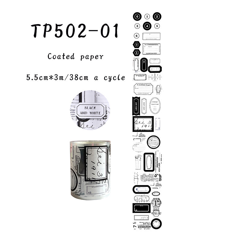 1PCS Frame label series coated paper tape