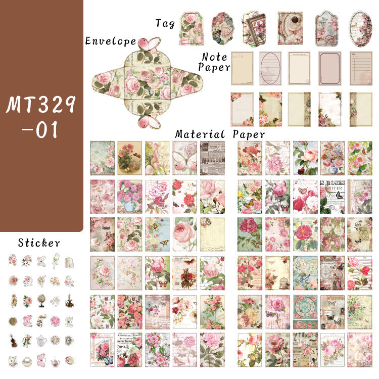 112PCS Memories of the old days series material paper