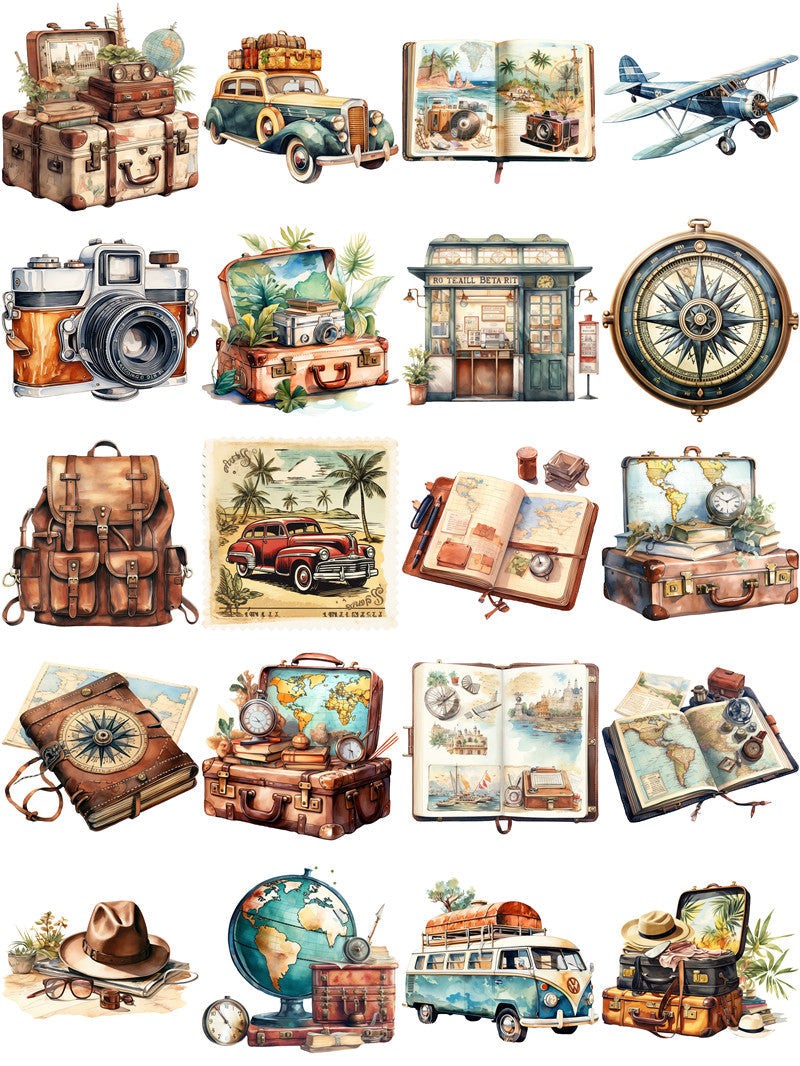 20PCS Travel diary sticker