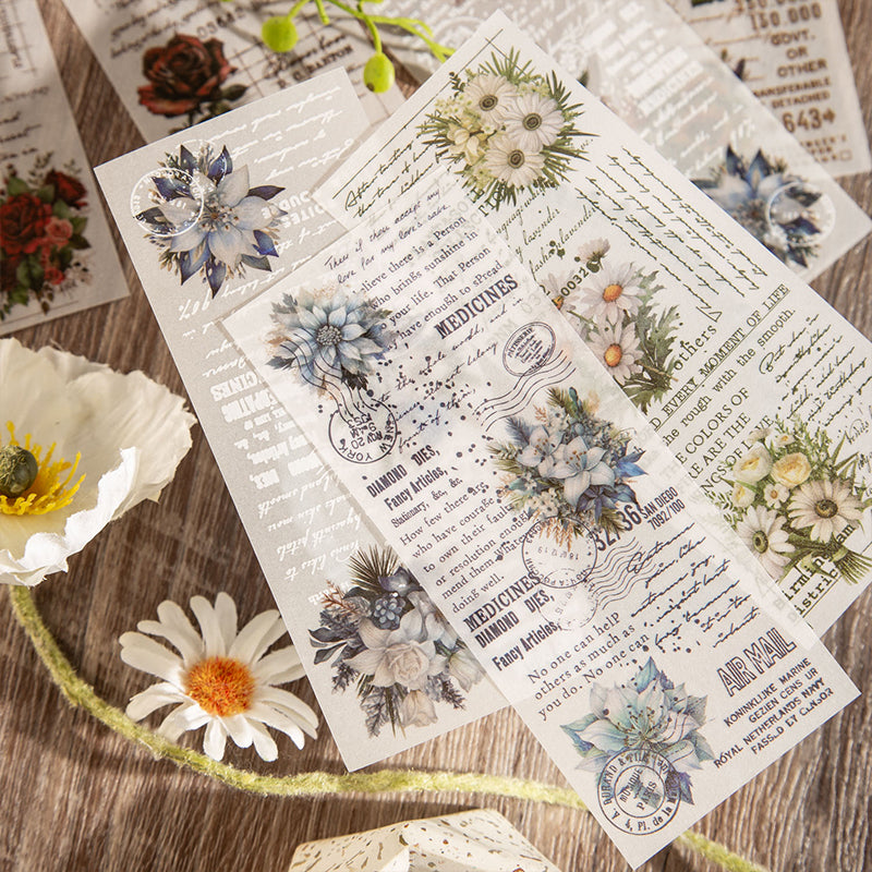 30PCS Flower rhyme manuscript series sticker