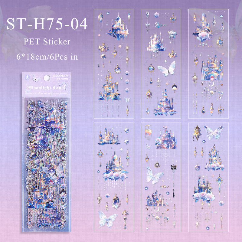 6PCS Sky city series sticker