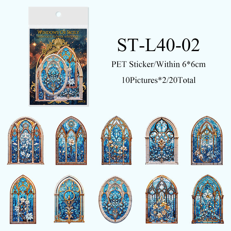 20PCS The Baroque Window series sticker