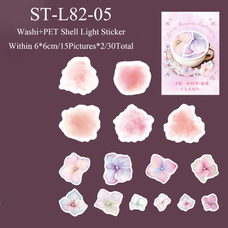 30PCS Spring watching nightingale series sticker