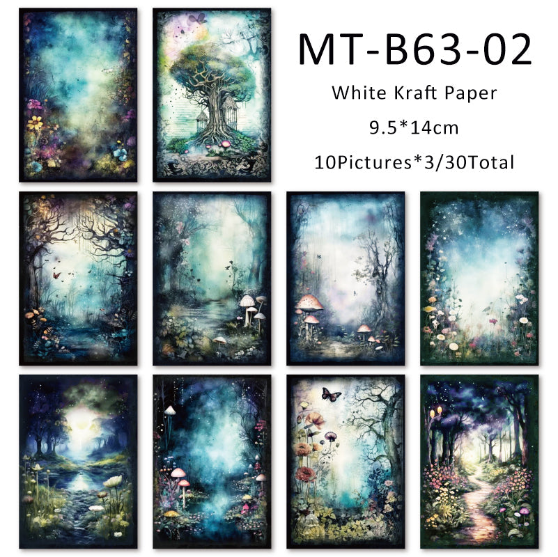 30PCS Dreamland series material paper