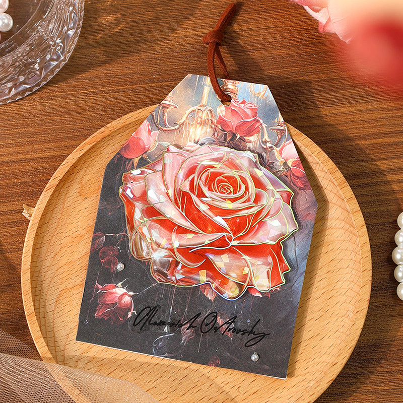 10PCS Ice crystal rose series sticker