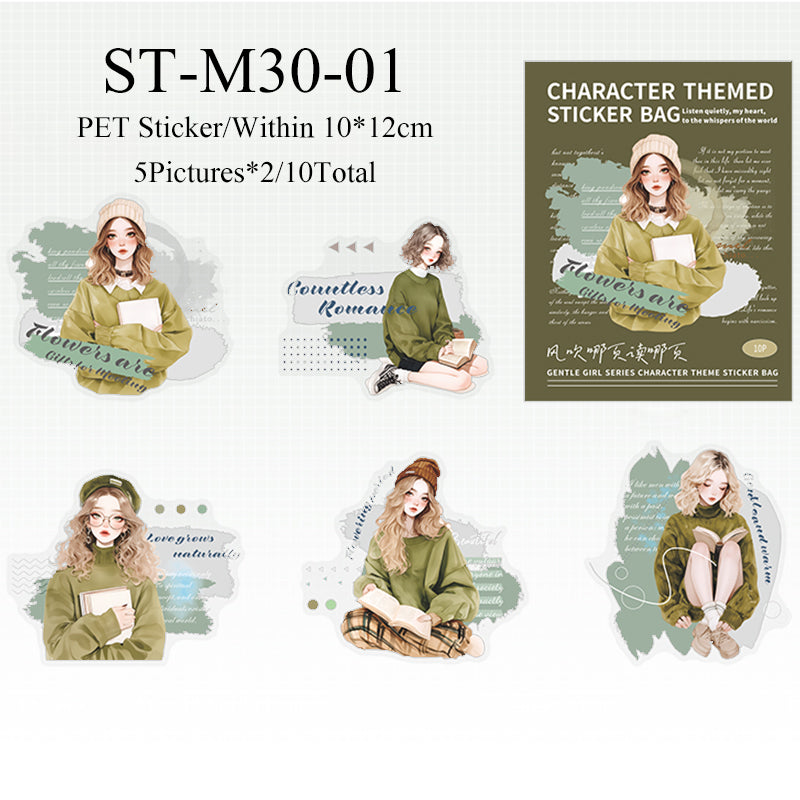 10PCS Gentle girl series sticker