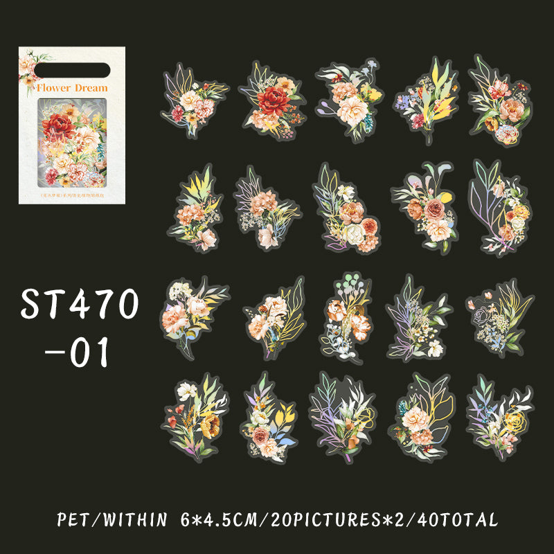 40PCS Flower Dream series sticker