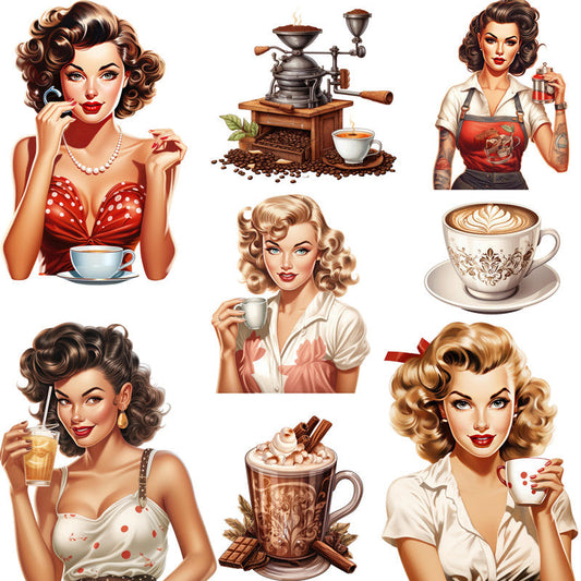 12PCS Classic Coffee Girl