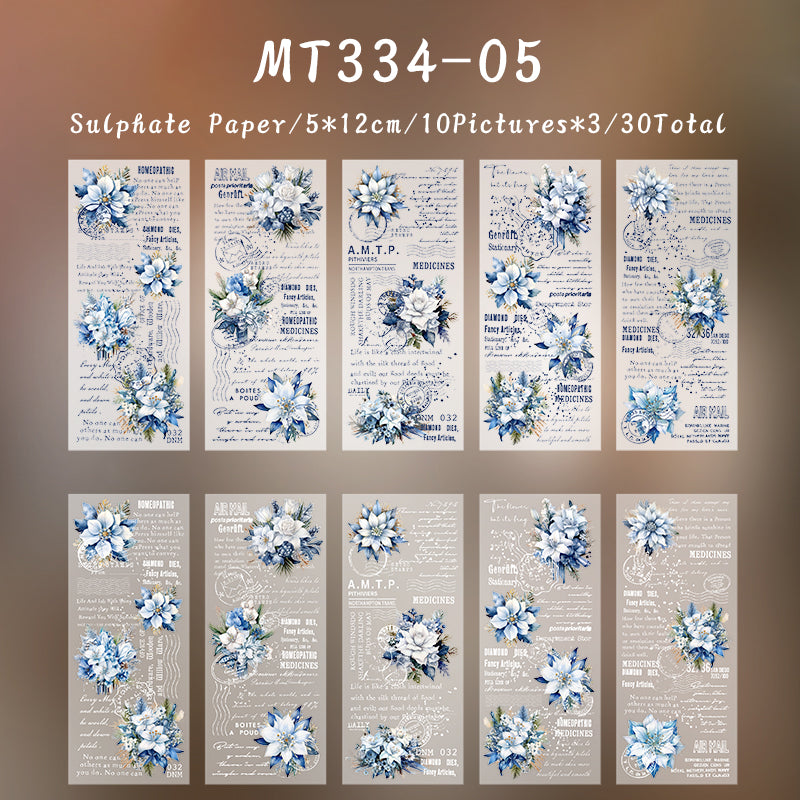 30PCS Flower rhyme manuscript series sticker