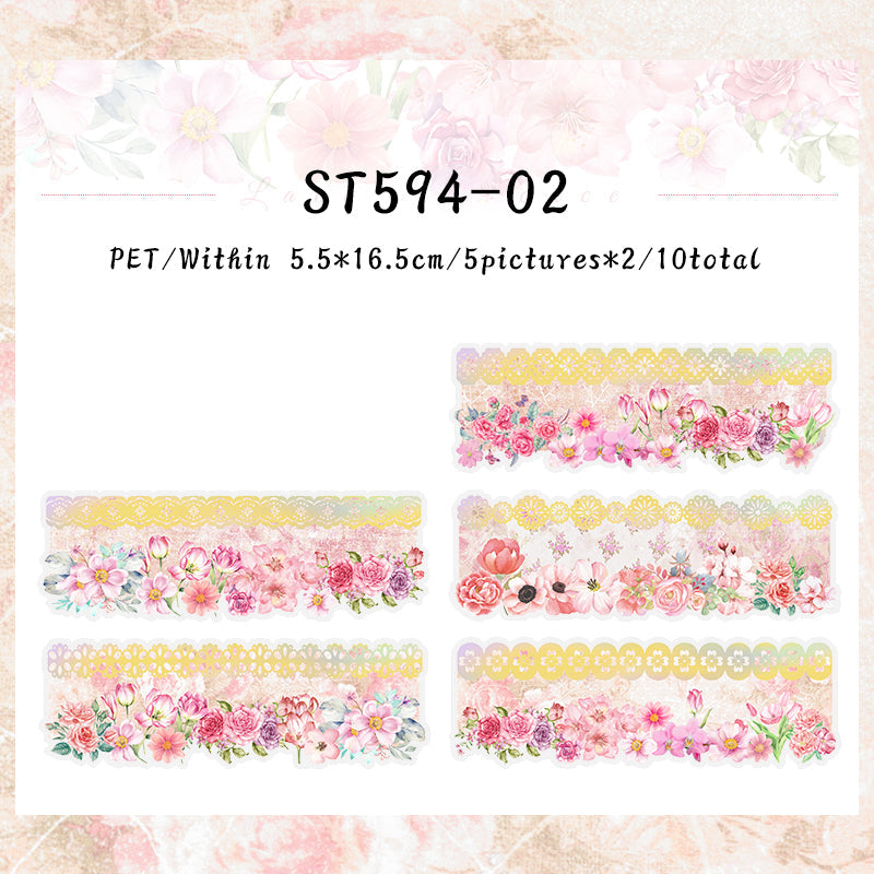 10PCS Lace Romance series sticker