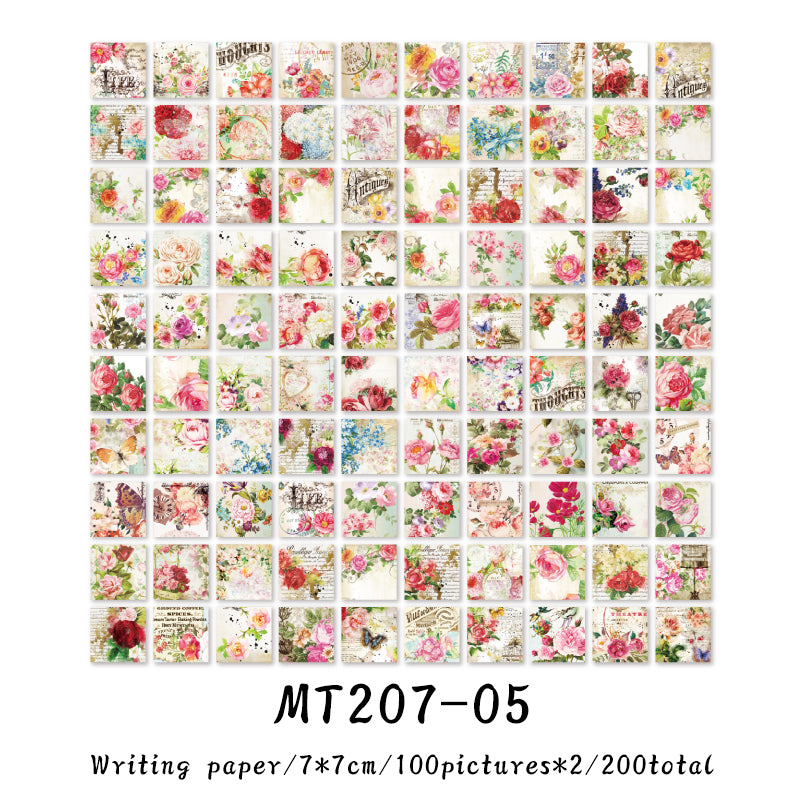 200PCS December Garden Series material paper