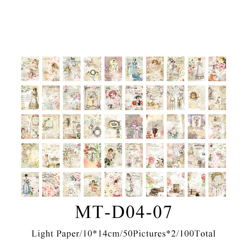 100PCS Flower letter series material paper