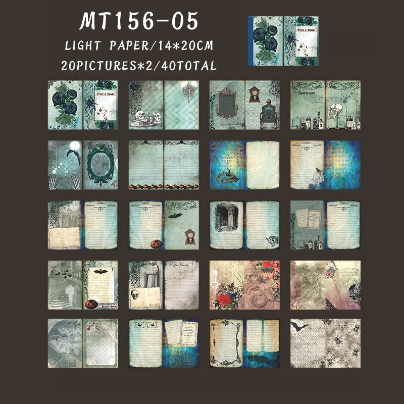 40PCS The mysterious manual series material paper