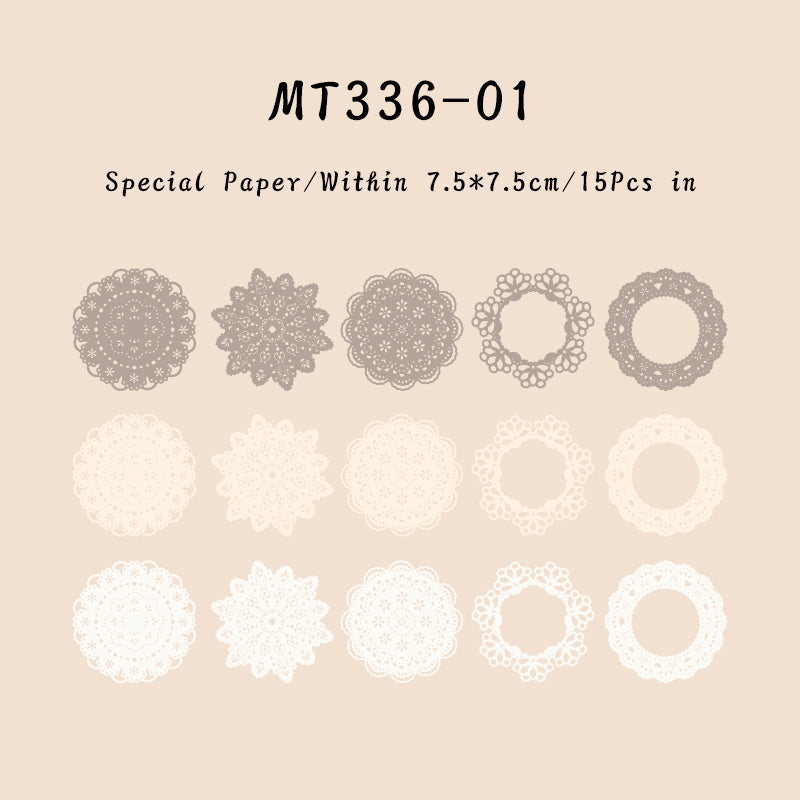 15PCS Lace dance series material paper