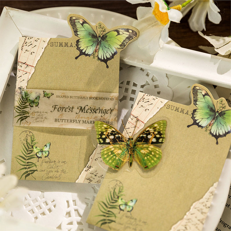 50PCS Butterfly imprint Series note paper