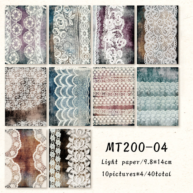 40PCS Old arrangements series material paper