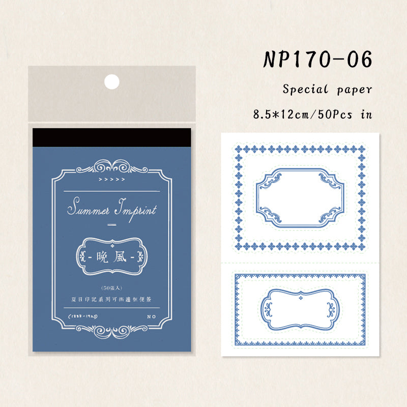 50PCS Summer Mark Series note paper