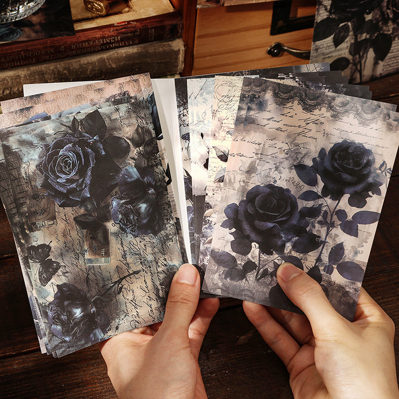 20PCS Dark Rose series material paper