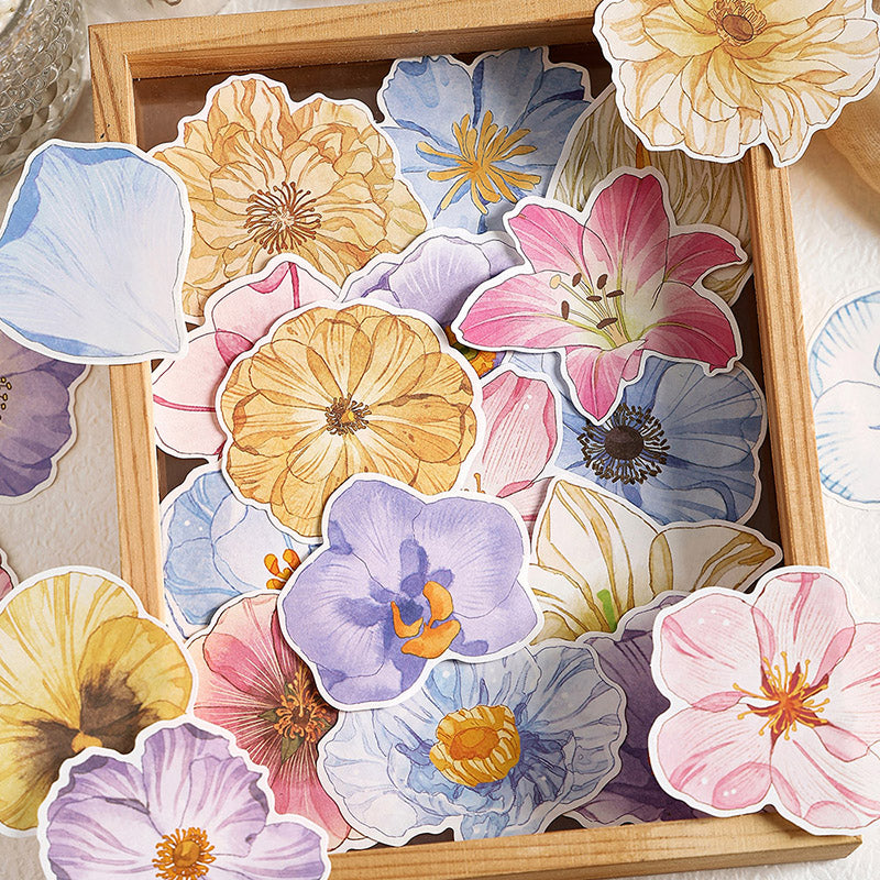 20PCS Four times flower language series sticker