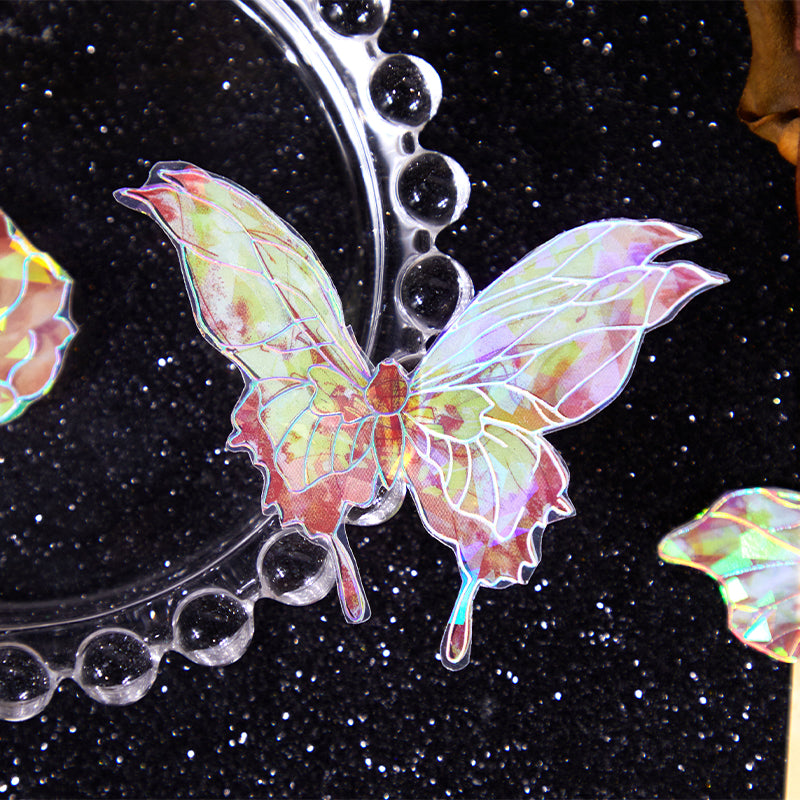 2PCS Butterfly dance flying flower series sticker