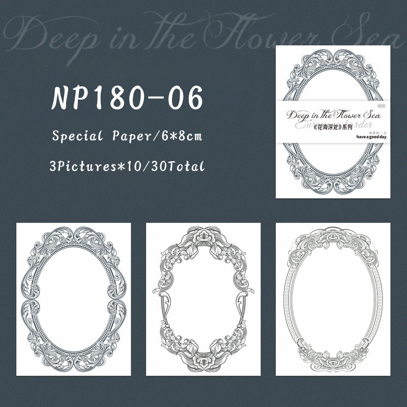 30PCS Deep Sea of Flowers series note paper