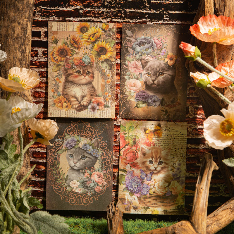 30PCS Garden cat series material paper