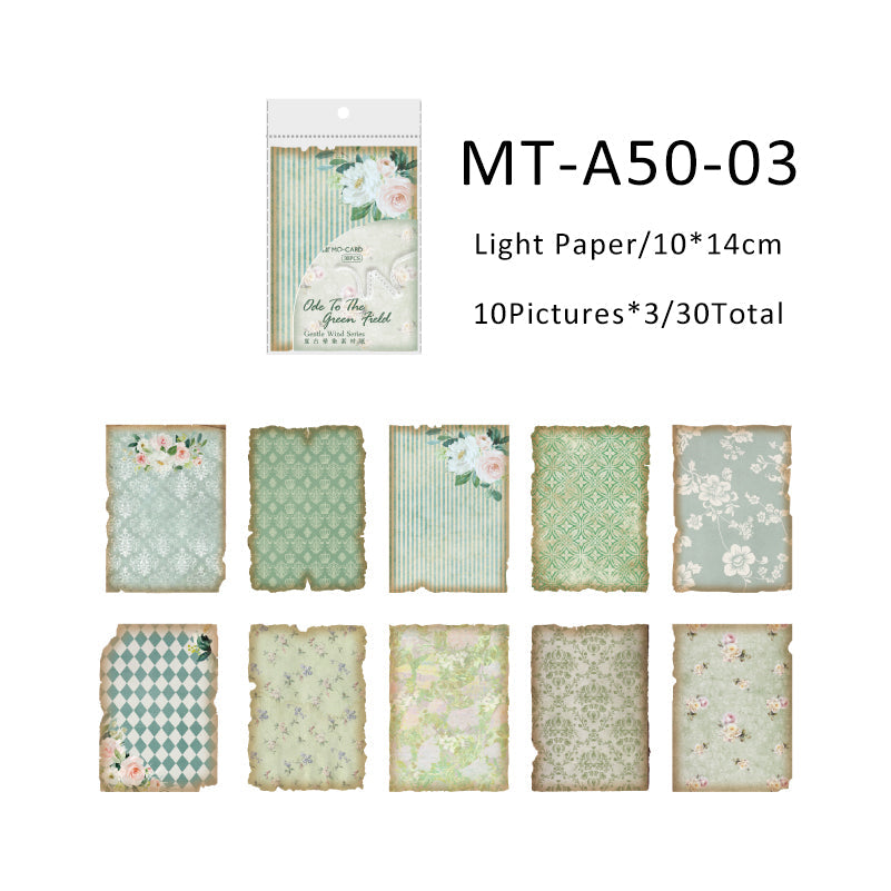 30PCS Gentle wind series material paper