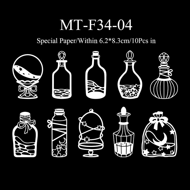 10PCS Bottles and cans series material paper