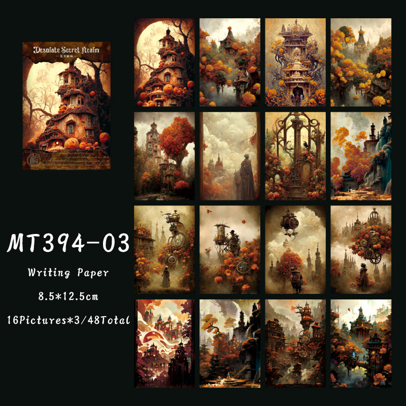 48PCS The Secret Wasteland series material paper