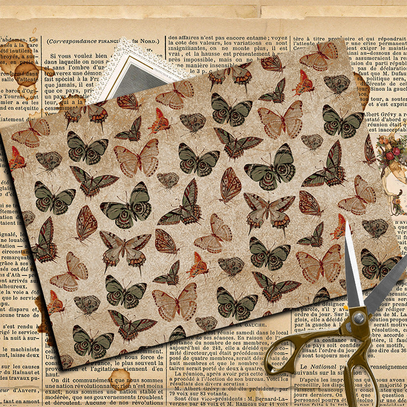 10PCS Vintage butterfly material paper