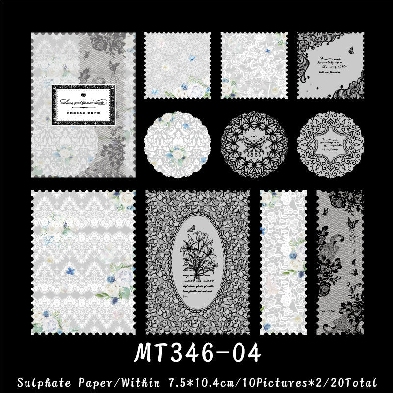 20PCS Flower Island fantasy series material paper