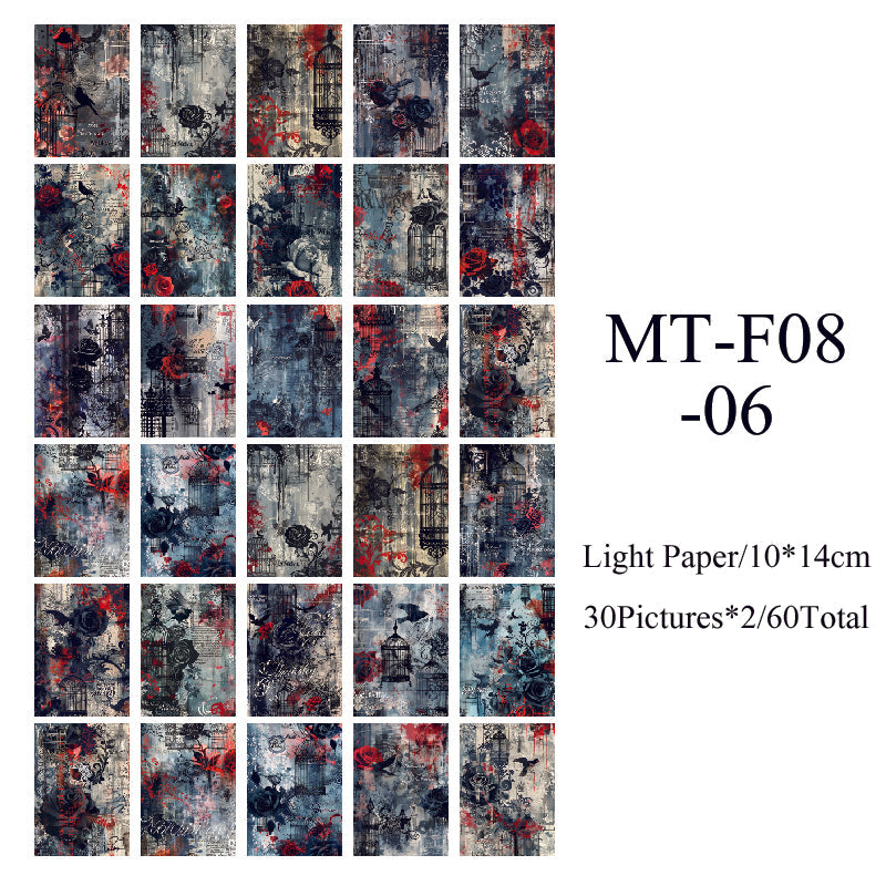 60PCS Pieces of Time series material paper