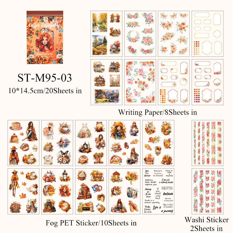 20PCS Loose old time series sticker book