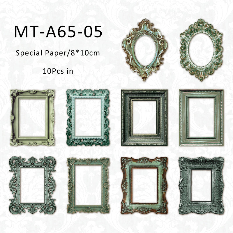 10PCS Medieval art series material paper