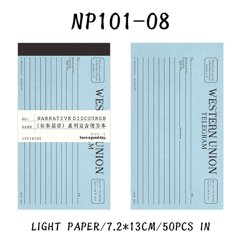 50PCS Narrative discourse series note paper