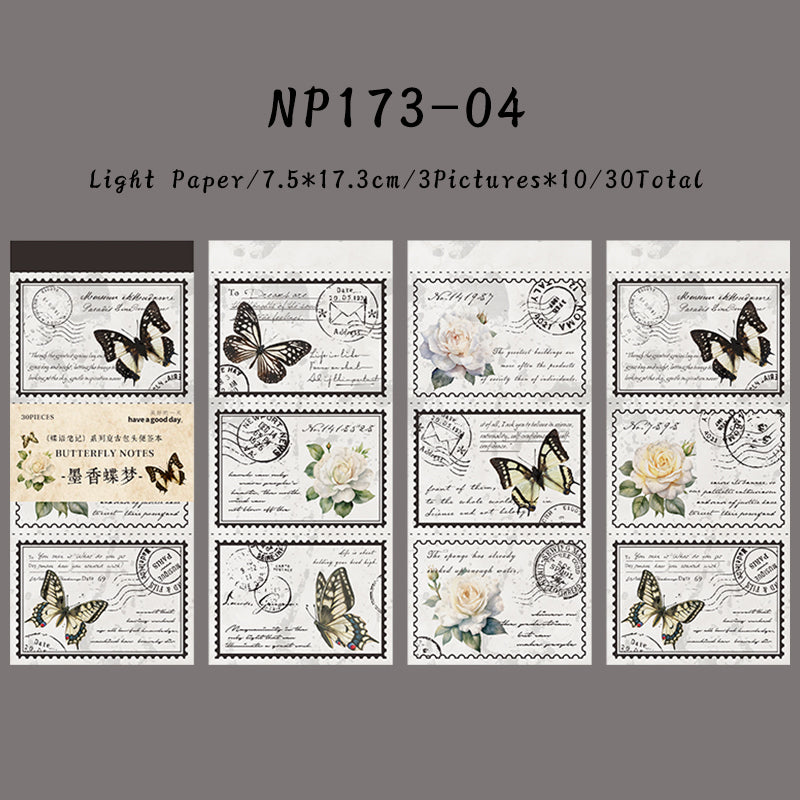 30PCS Butterfly notes series note paper