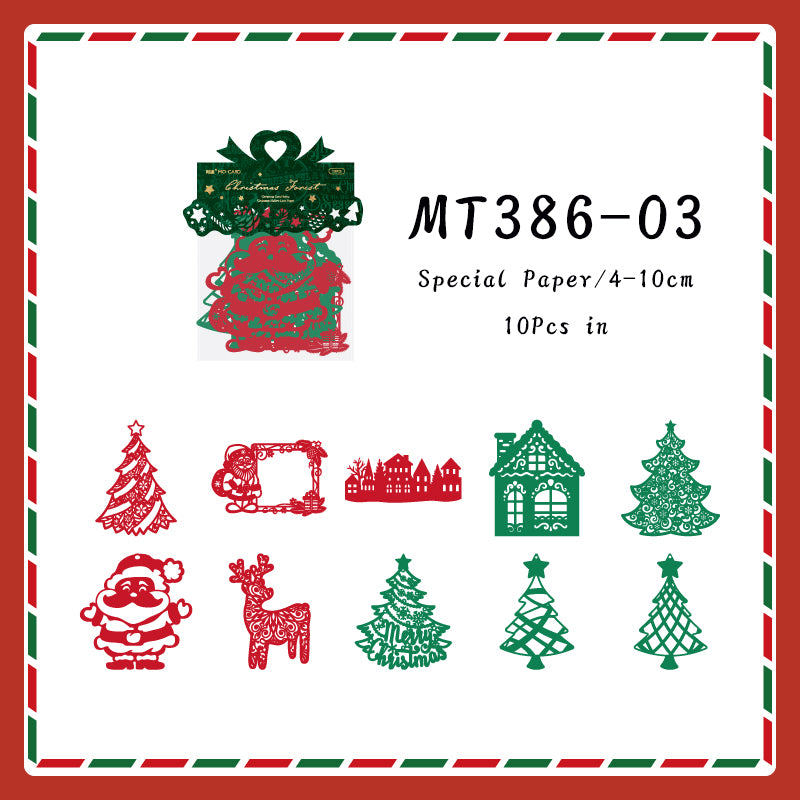 10PCS Christmas carol Series material paper