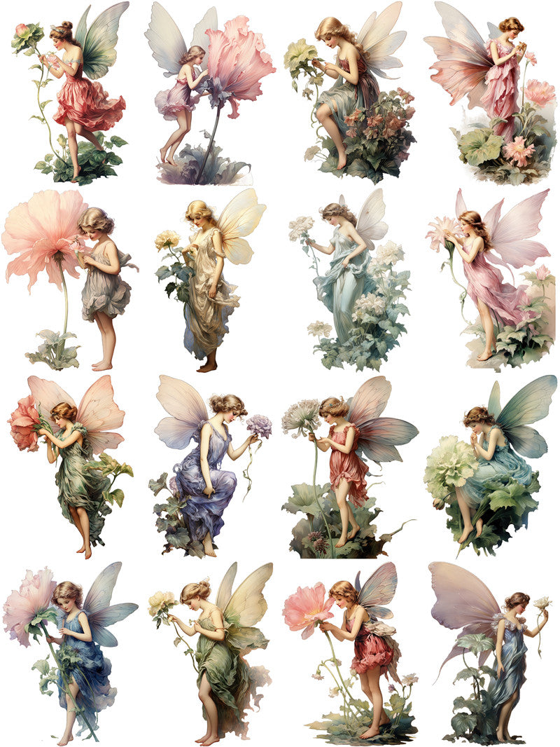 16PCS Flower Fairy sticker