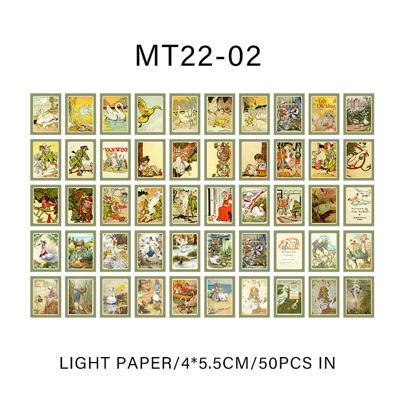 50PCS Fairytale Town Series material paper