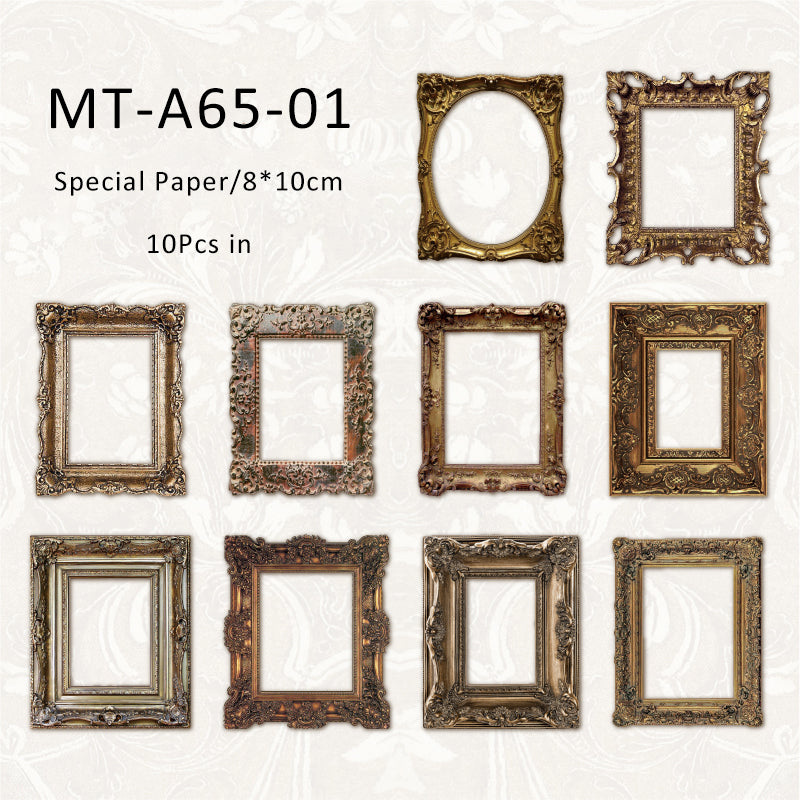 10PCS Medieval art series material paper