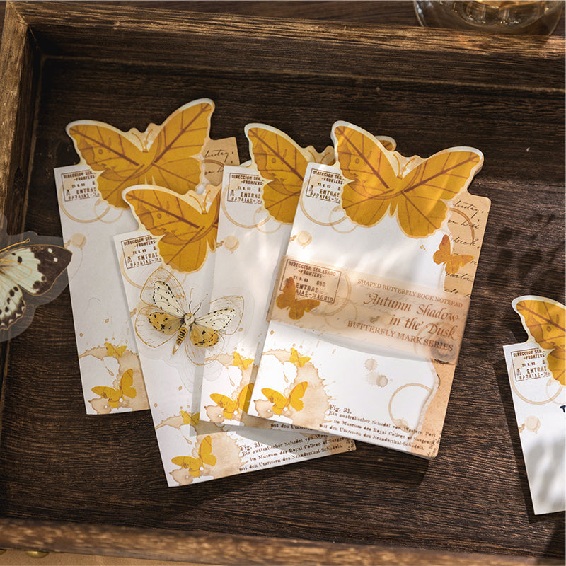 50PCS Butterfly imprint Series note paper