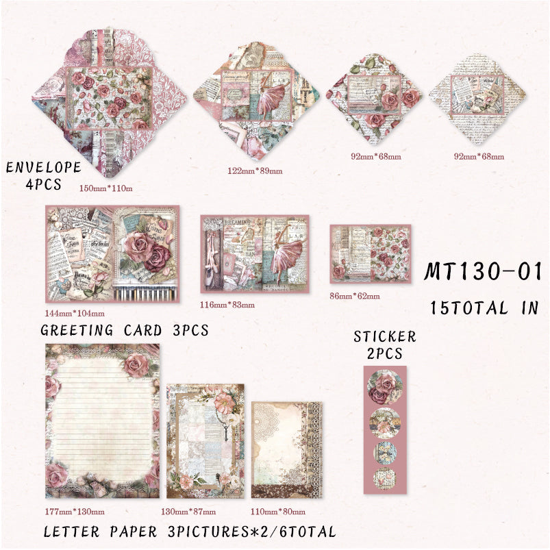 15PCS The Epistolary series material paper