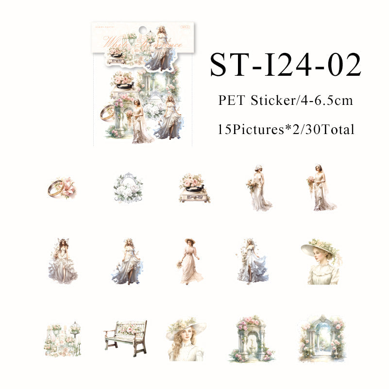 30PCS Girl collage story series sticker