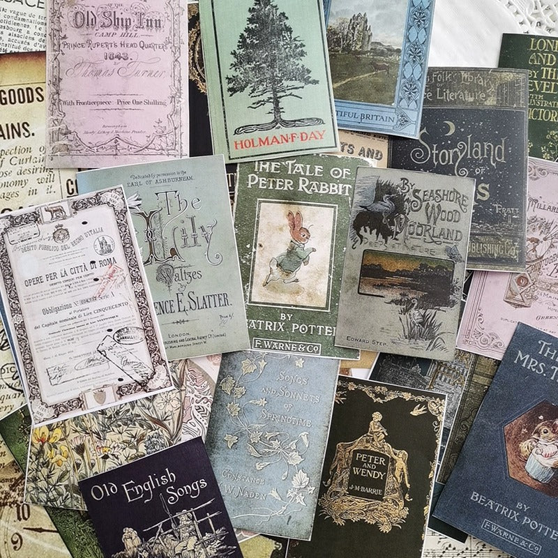 24PCS Vintage old material paper