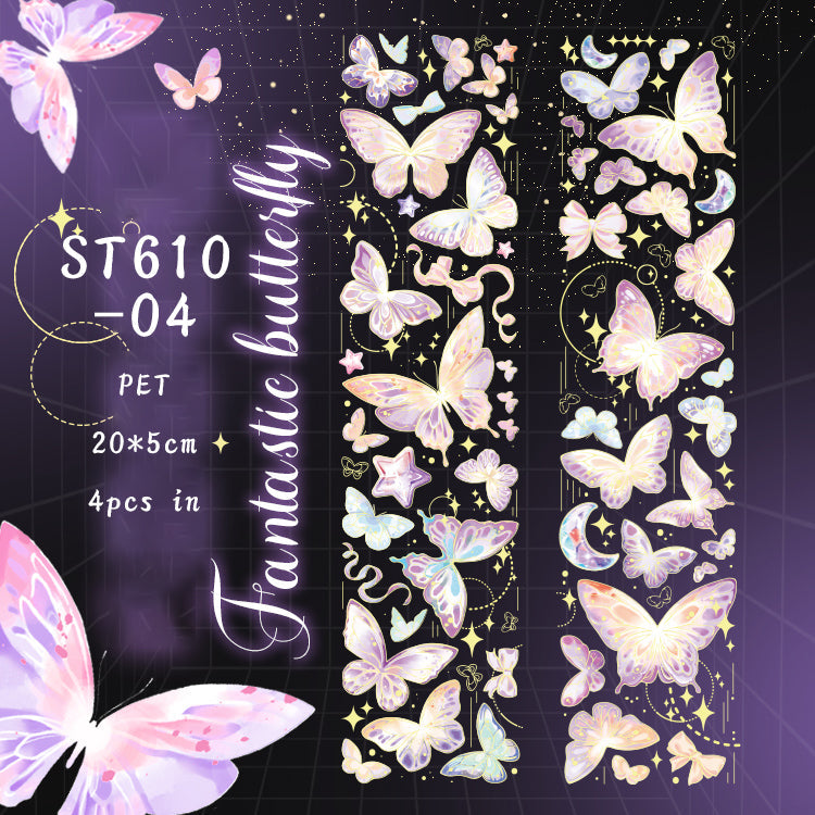 4PCS Dream butterfly series sticker