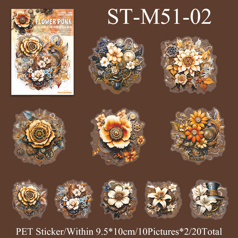 20PCS Flower punk series sticker