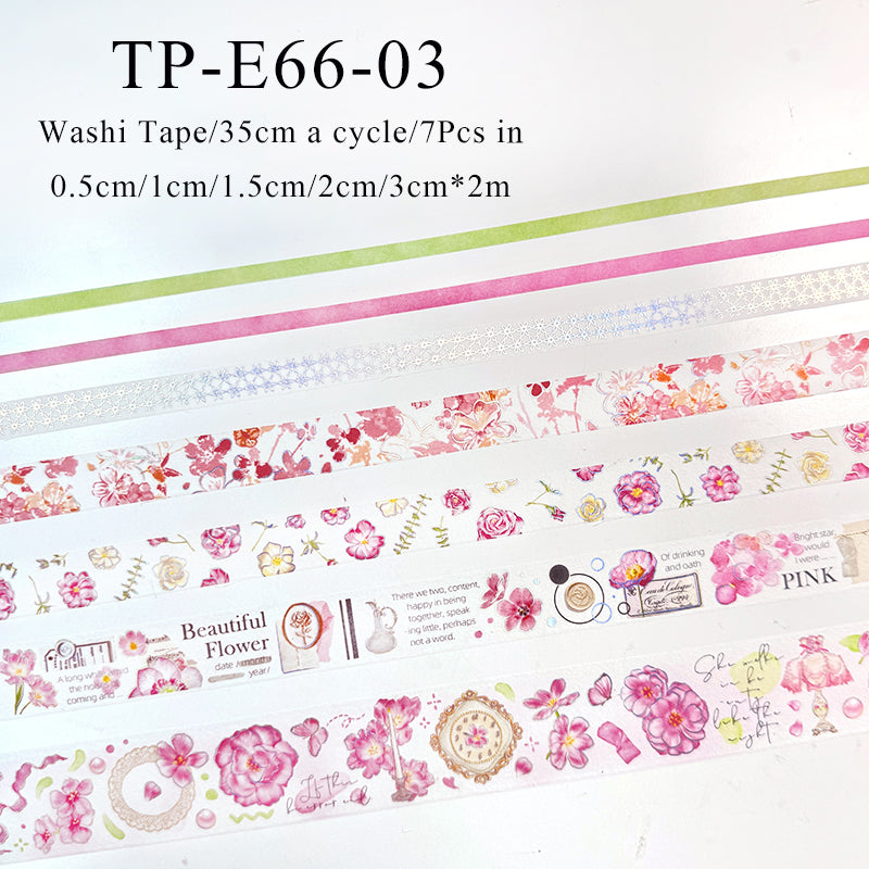 7PCS Flowery series Washi Tape