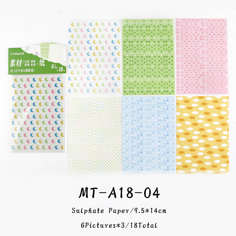 18PCS Supply station series material paper