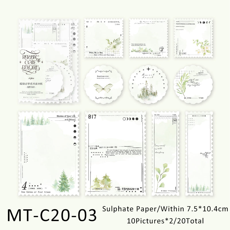 20PCS Misty Flower Dream series material paper