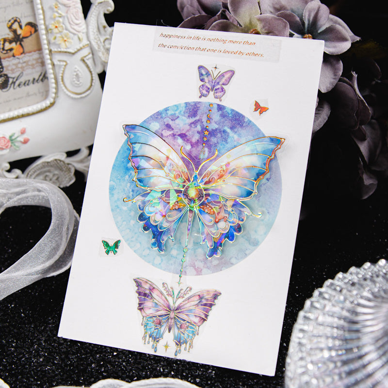 10PCS Butterfly flying flower series sticker